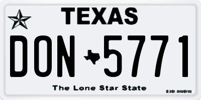 TX license plate DON5771