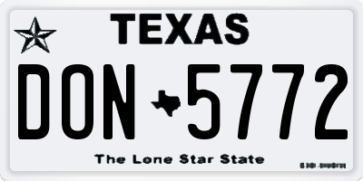 TX license plate DON5772