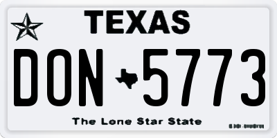 TX license plate DON5773