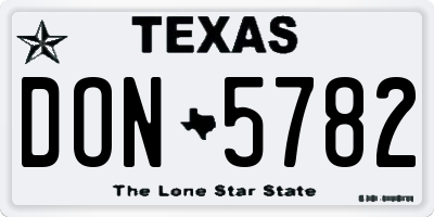 TX license plate DON5782