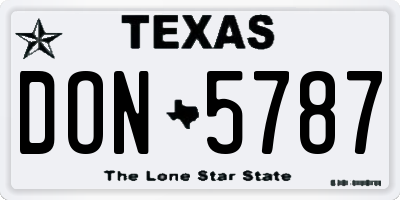 TX license plate DON5787