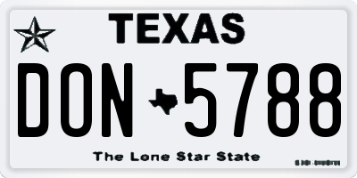 TX license plate DON5788