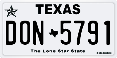 TX license plate DON5791