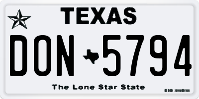 TX license plate DON5794
