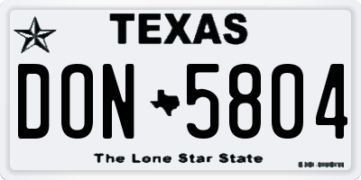 TX license plate DON5804