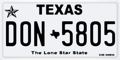 TX license plate DON5805