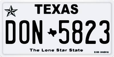 TX license plate DON5823