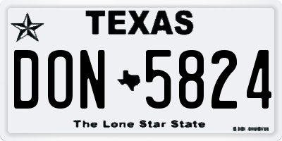 TX license plate DON5824