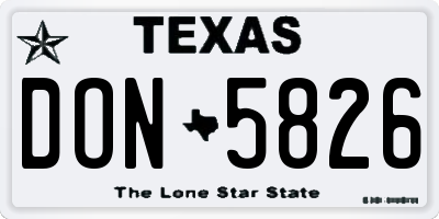 TX license plate DON5826