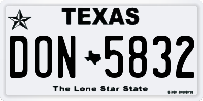 TX license plate DON5832