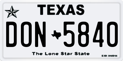 TX license plate DON5840