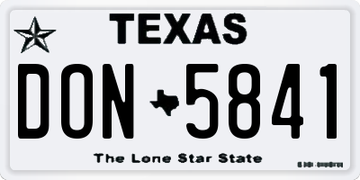 TX license plate DON5841