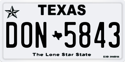 TX license plate DON5843