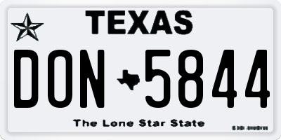 TX license plate DON5844