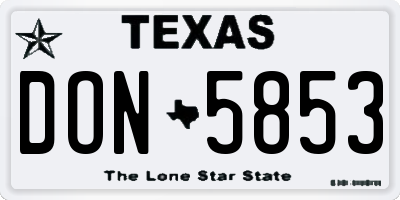 TX license plate DON5853