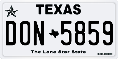 TX license plate DON5859