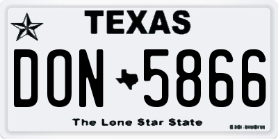 TX license plate DON5866