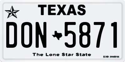 TX license plate DON5871