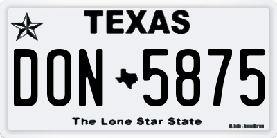 TX license plate DON5875