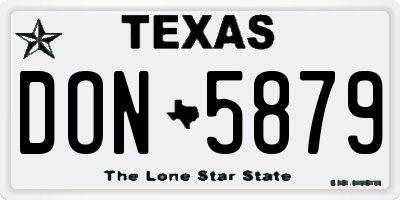 TX license plate DON5879