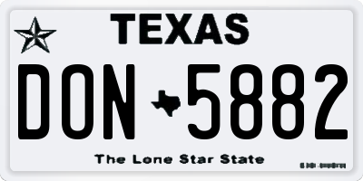 TX license plate DON5882
