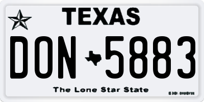 TX license plate DON5883