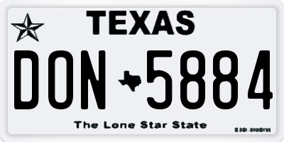 TX license plate DON5884