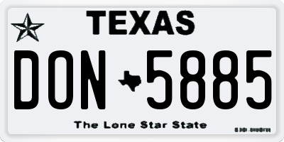 TX license plate DON5885