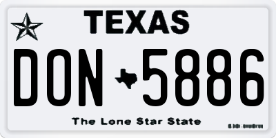 TX license plate DON5886