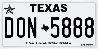 TX license plate DON5888