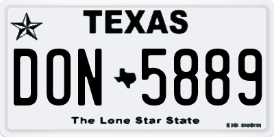 TX license plate DON5889