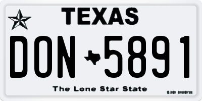 TX license plate DON5891