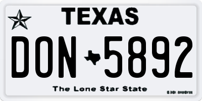 TX license plate DON5892