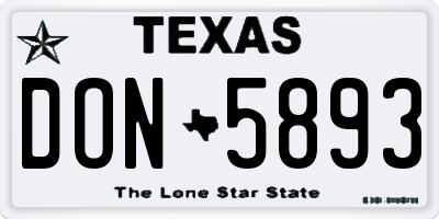 TX license plate DON5893