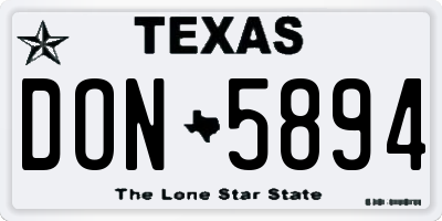 TX license plate DON5894