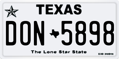 TX license plate DON5898