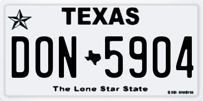 TX license plate DON5904