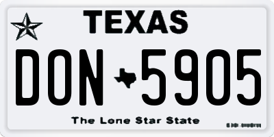 TX license plate DON5905