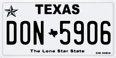 TX license plate DON5906