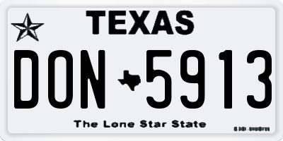 TX license plate DON5913