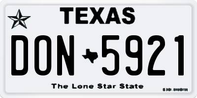 TX license plate DON5921