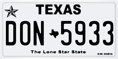 TX license plate DON5933
