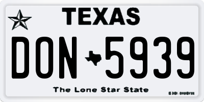 TX license plate DON5939
