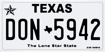 TX license plate DON5942