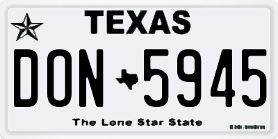 TX license plate DON5945