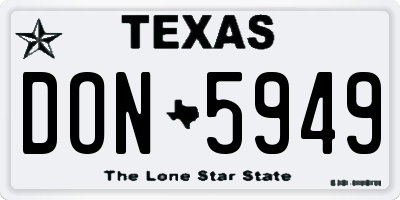 TX license plate DON5949