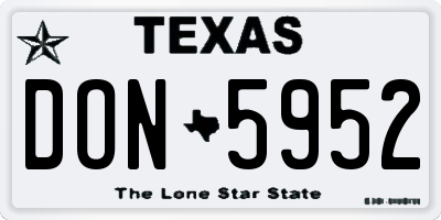 TX license plate DON5952