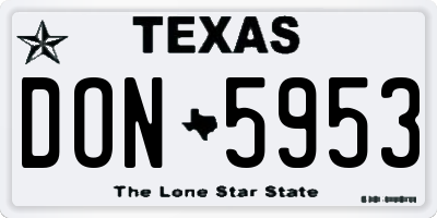TX license plate DON5953
