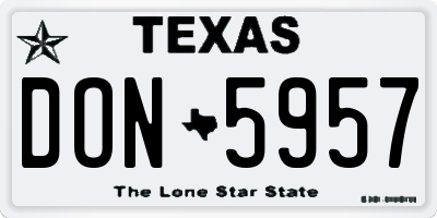 TX license plate DON5957