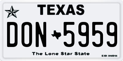 TX license plate DON5959